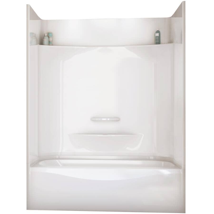 60" x 30" Essence 4 Piece AcrylX Tub Shower - with Right Hand Drain, White