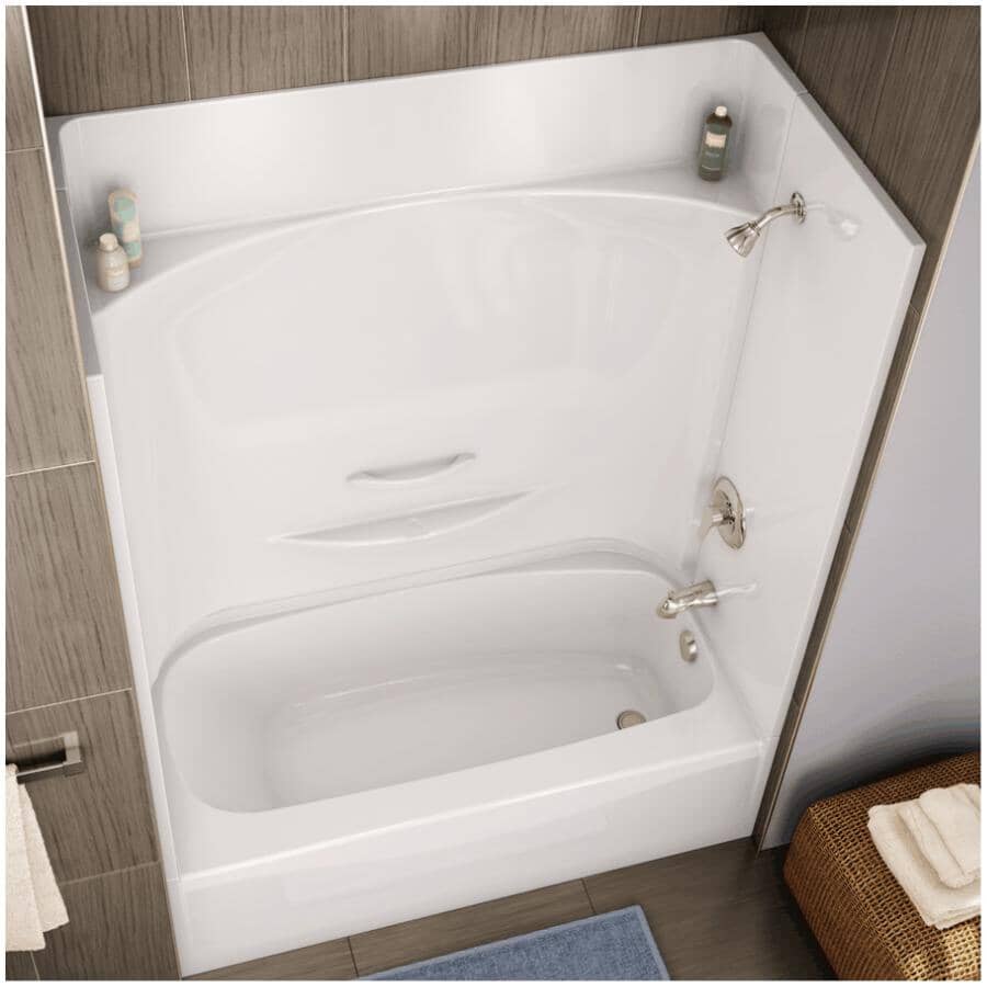 60" x 30" Essence 4 Piece AcrylX Tub Shower - with Right Hand Drain, White