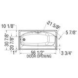 60" x 30" Essence 4 Piece AcrylX Tub Shower - with Right Hand Drain, White