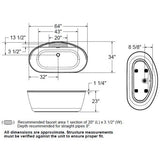 64" x 34" Emica 2 Piece Freestanding Acrylx Tub - White