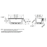 64" x 34" Emica 2 Piece Freestanding Acrylx Tub - White