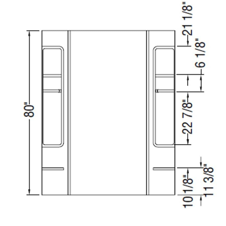 80" Finesse 5 Piece Polystyrene Tub Wall - White