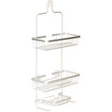 2 Tier Shower Caddy - with Soap Dish, Silver