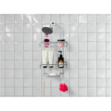 2 Tier Shower Caddy - with Soap Dish, Silver