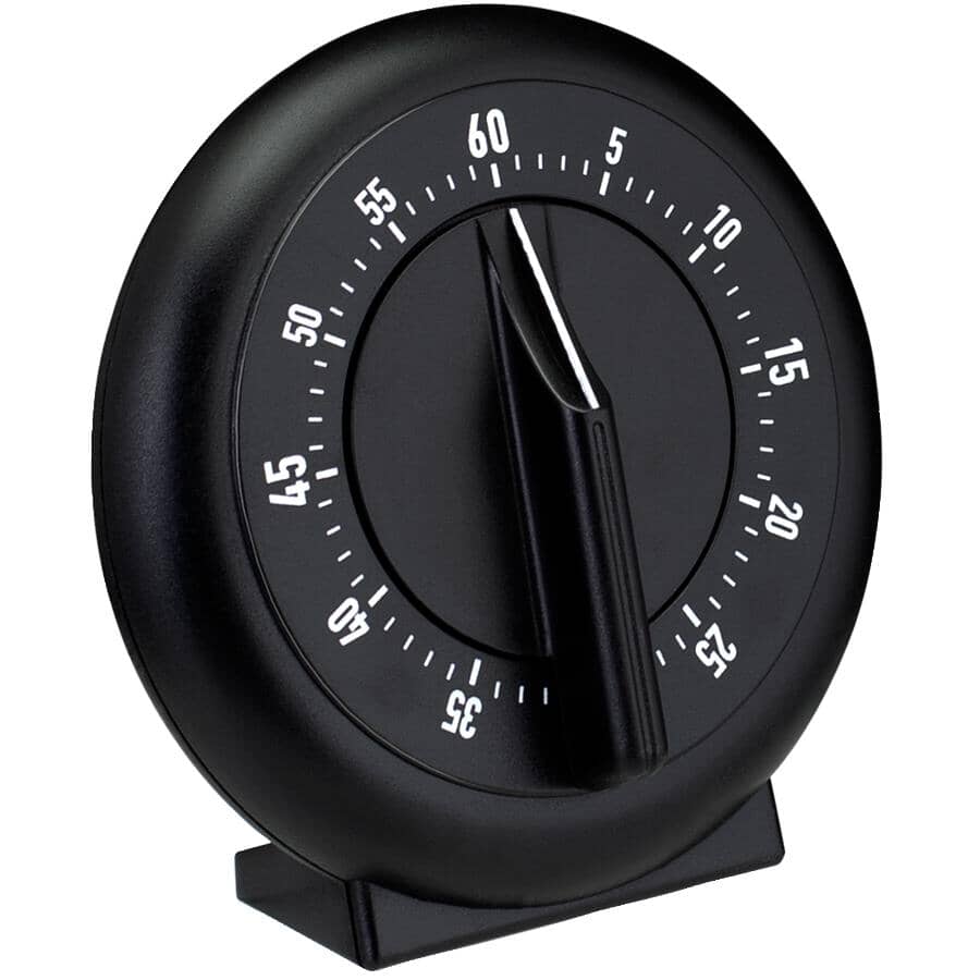 60 Minute Wind-Up Mechanical Timer - Black