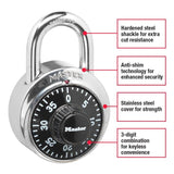 1-7/8" Black Combination Padlock