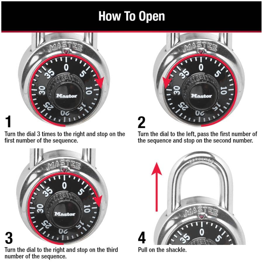 1-7/8" Black Combination Padlock