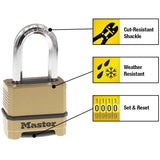2" Resettable Combination Padlock, with 1-1/2" Shackle