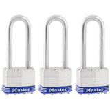3 Pack Keyed Alike 1-3/4" Laminated Padlocks, with 2-1/2" Shackle