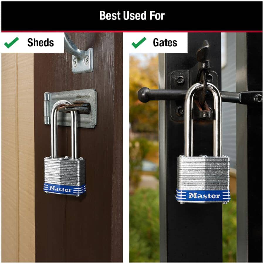 3 Pack Keyed Alike 1-3/4" Laminated Padlocks, with 2-1/2" Shackle
