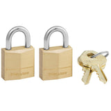 3/4" Solid Brass Padlocks - Keyed Alike, 2 Pack