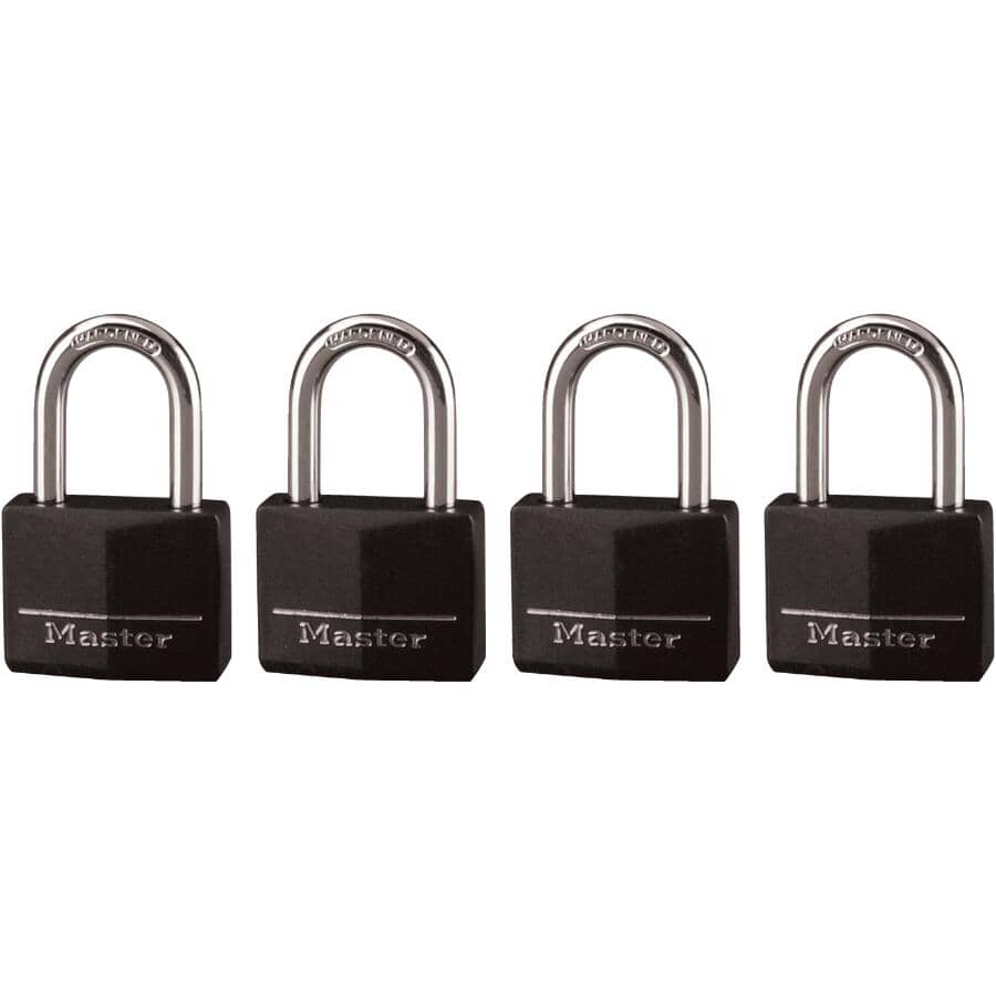 4 Pack 1-9/16" Keyed Alike Aluminum Padlocks