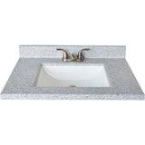 31" x 19" Cultured Granite Vanity Top with Rectangular Sink - Moonscape Wave + White
