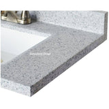 31" x 19" Cultured Granite Vanity Top with Rectangular Sink - Moonscape Wave + White