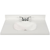 31" x 19" Cultured Marble Vanity Top with Rectangular Sink - Solid White