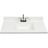 31" x 19" Cultured Marble Vanity Top with Rectangular Wave Sink - White