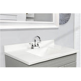 31" x 19" Cultured Marble Vanity Top with Rectangular Wave Sink - White