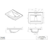 37" x 19" Cultured Marble Vanity Top with Rectangular Sink - White