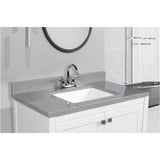37" x 22" Cultured Granite Vanity Top with Rectangular Wave Sink - Grey