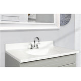 37" x 22" Cultured Marble Vanity Top with Rectangular Sink - Solid White