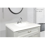 37" x 22" Cultured Marble Vanity Top with Rectangular Sink - White