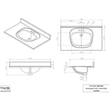 37" x 22" Cultured Marble Vanity Top with Rectangular Sink - Solid White