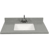 49" x 22" Cultured Granite Vanity Top with Rectangular Wave Sink - Grey