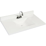 49" x 22" Cultured Marble Vanity Top with Rectangular Wave Sink - White