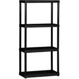 24" x 12" x 48" 4 Shelf Light Duty Black Poly Shelving Unit