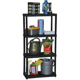 24" x 12" x 48" 4 Shelf Light Duty Black Poly Shelving Unit
