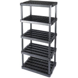 36" x 24" x 72" 5 Shelf Extra Heavy Duty Black Poly Shelving Unit