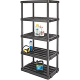 36" x 24" x 72" 5 Shelf Extra Heavy Duty Black Poly Shelving Unit