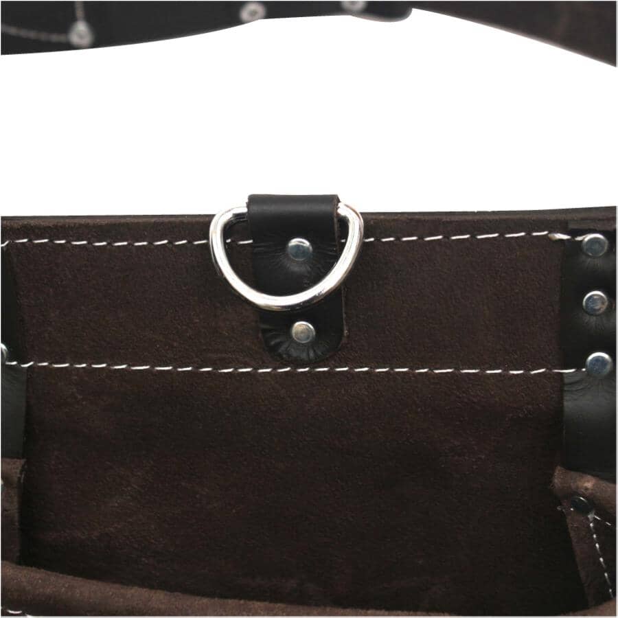 Professional Top Grain Leather Carpenters Waist Apron - 11 Pockets