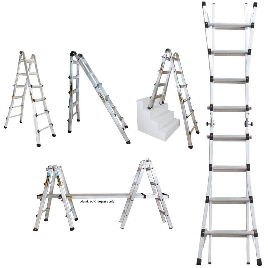 17' 5-in-1 Aluminum Multi-Position Ladder