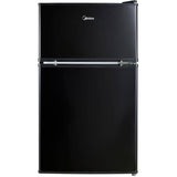 3.1 cu.ft. Two Door Mini Fridge with Freezer - Black