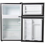 3.1 cu.ft. Two Door Mini Fridge with Freezer - Black