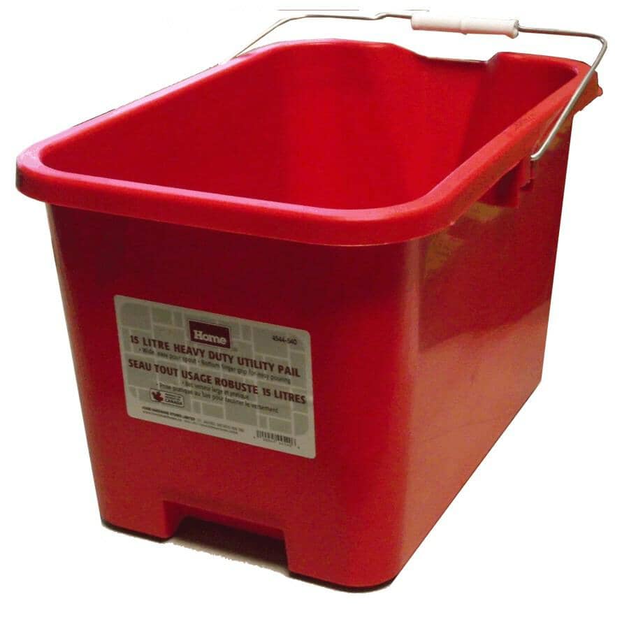 15 L Red Heavy Duty Plastic Utility Pail