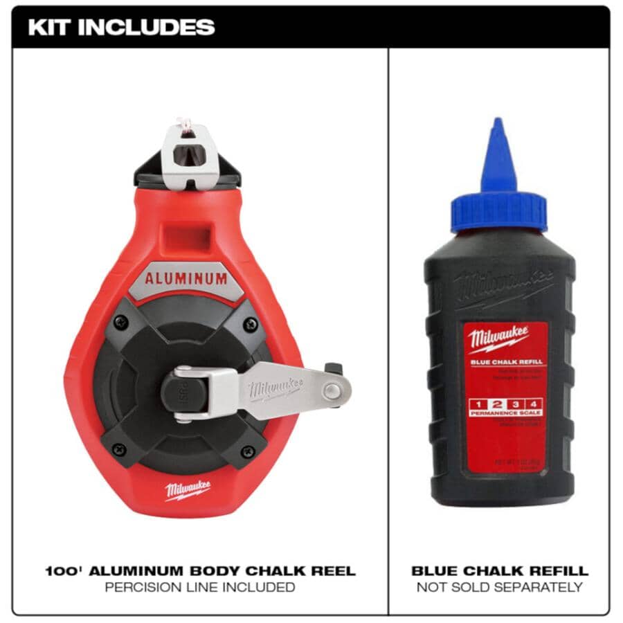 100' Precision Chalk Reel - with Blue Chalk Refill