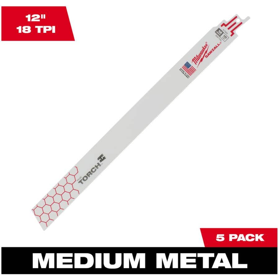 12" 18 TPI Sawzall The Torch Reciprocating Saw Blades - 5 Pack