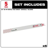 12" 18 TPI Sawzall The Torch Reciprocating Saw Blades - 5 Pack