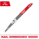 12" 5 TPI Sawzall The Ax Reciprocating Saw Blade - with Carbide Teeth