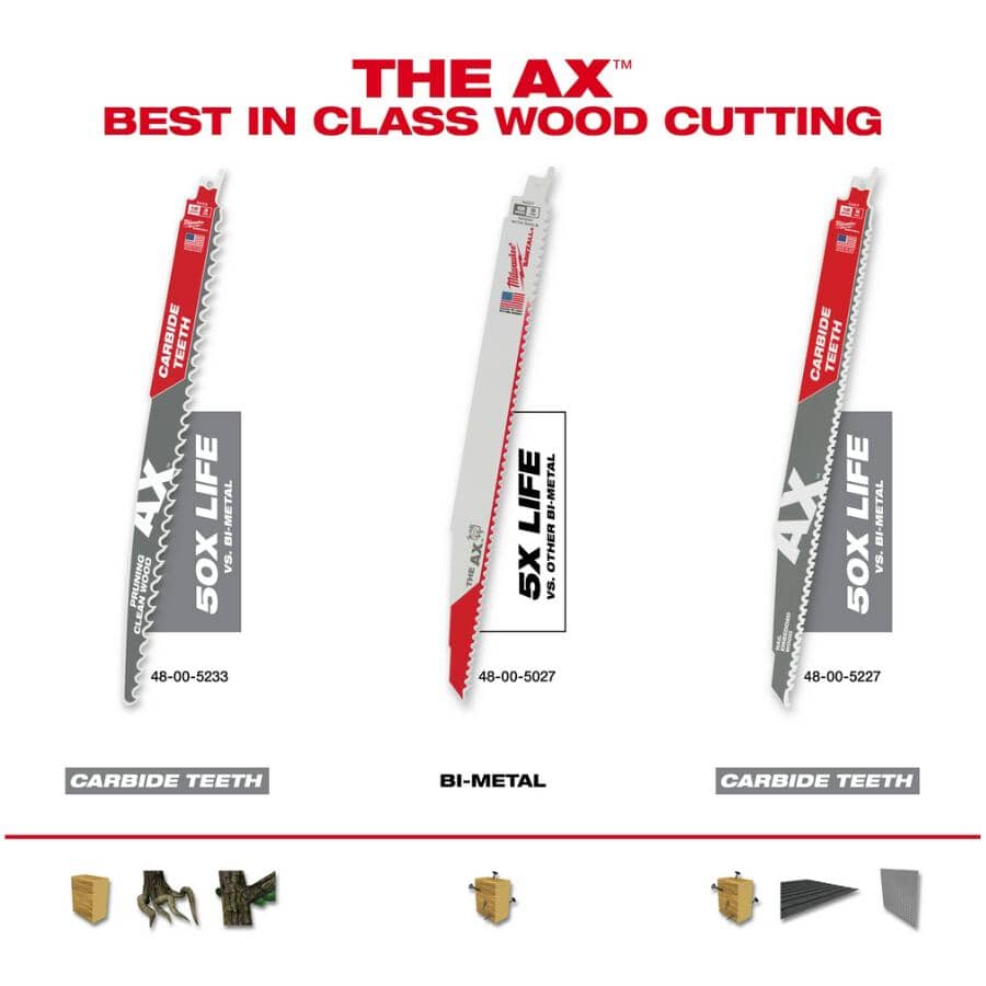 12" 5 TPI Sawzall The Ax Reciprocating Saw Blades - 5 Pack