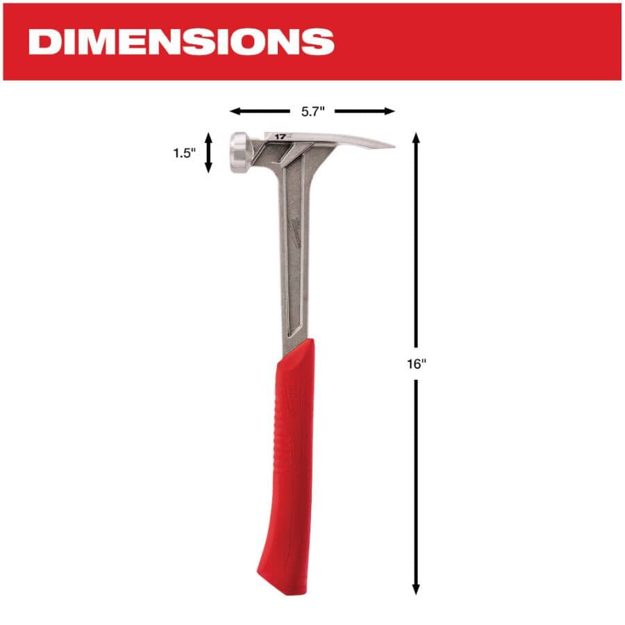 17 oz Smooth Face Framing Hammer - with Straight Claw
