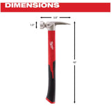 19 oz Straight Claw Framing Hammer - with Poly & Fiberglass Handle