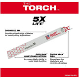 6" 10 TPI Sawzall The Torch Reciprocating Saw Blades - 5 Pack