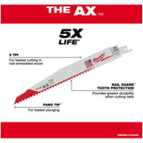 6" 5 TPI Sawzall The Ax Reciprocating Saw Blades - 5 Pack