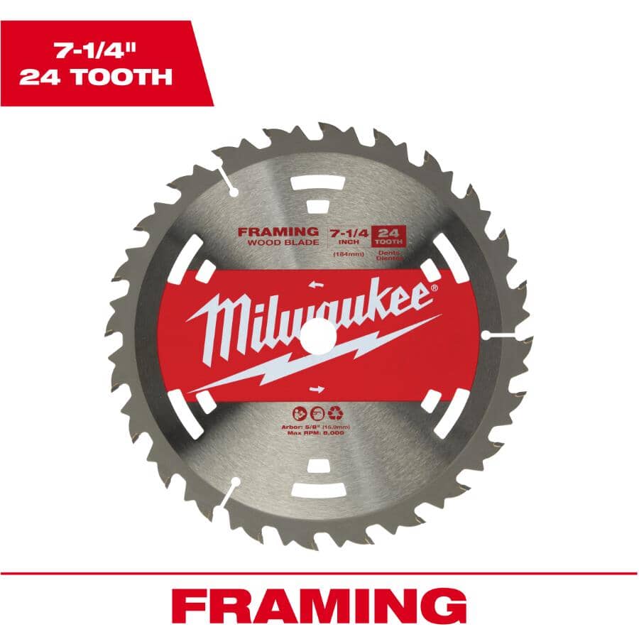 7-1/4" 24 Tooth Basic Carbide Framing Circular Saw Blade