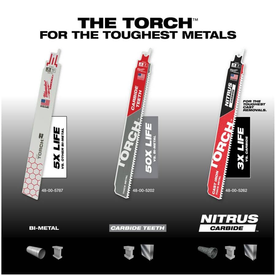 9" 14 TPI Sawzall The Torch Reciprocating Saw Blades - 5 Pack