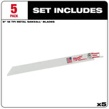 9" 18 TPI Sawzall Reciprocating Saw Blades - 5 Pack
