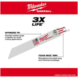 9" 18 TPI Sawzall Reciprocating Saw Blades - 5 Pack